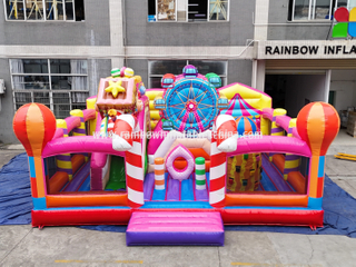  Inflatables Colorful Candy Castle Park New Design