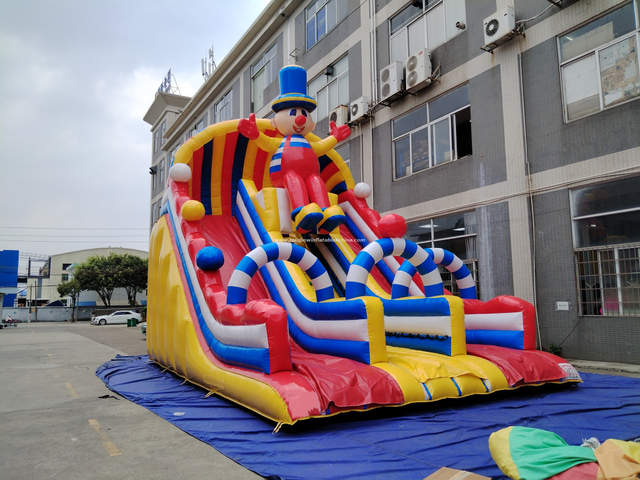 Rainbow inflatable slide for kids