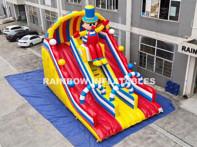 Rainbow inflatable slide for kids