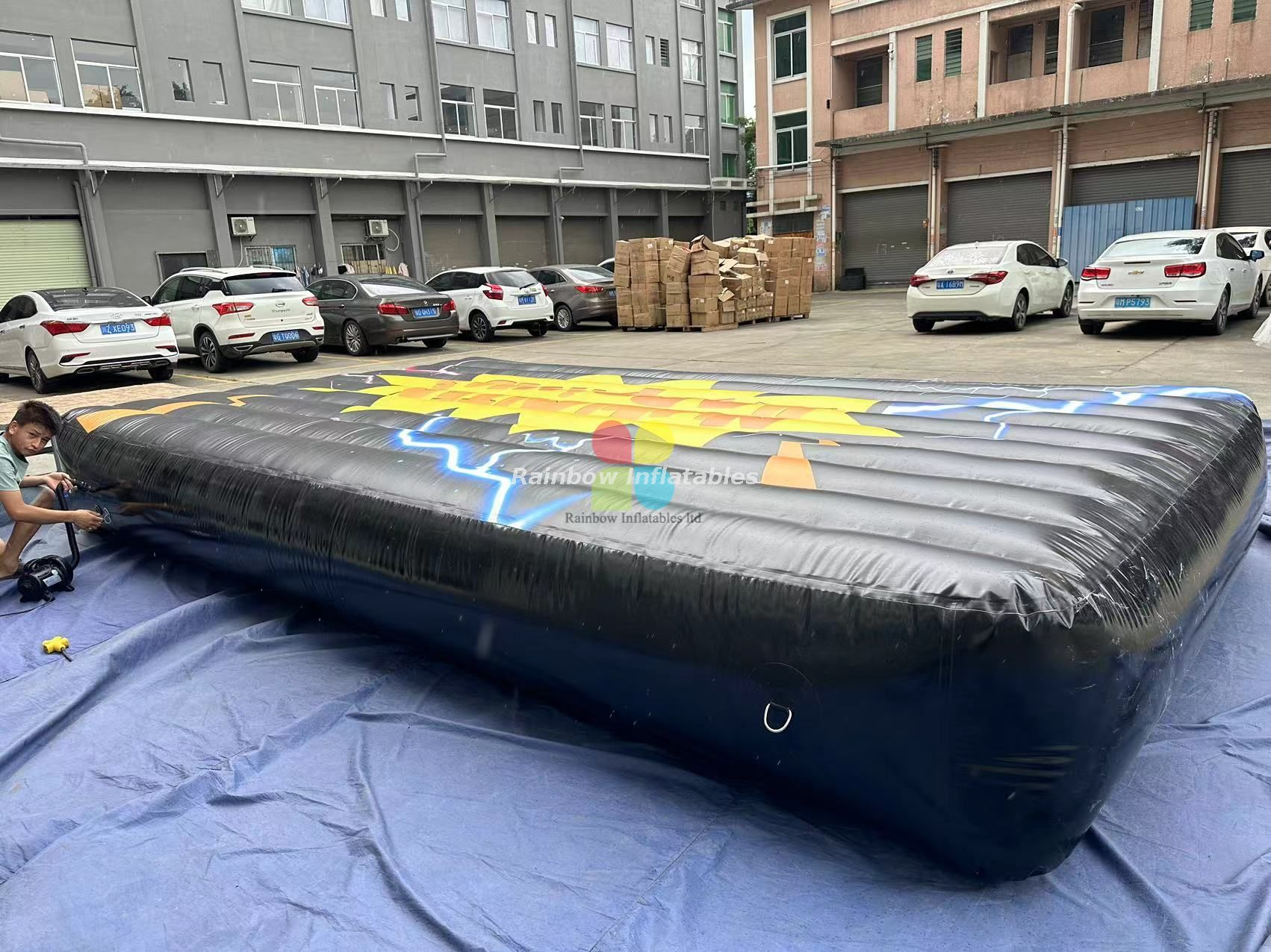 Rainbow Inflatable Tumbling Mat