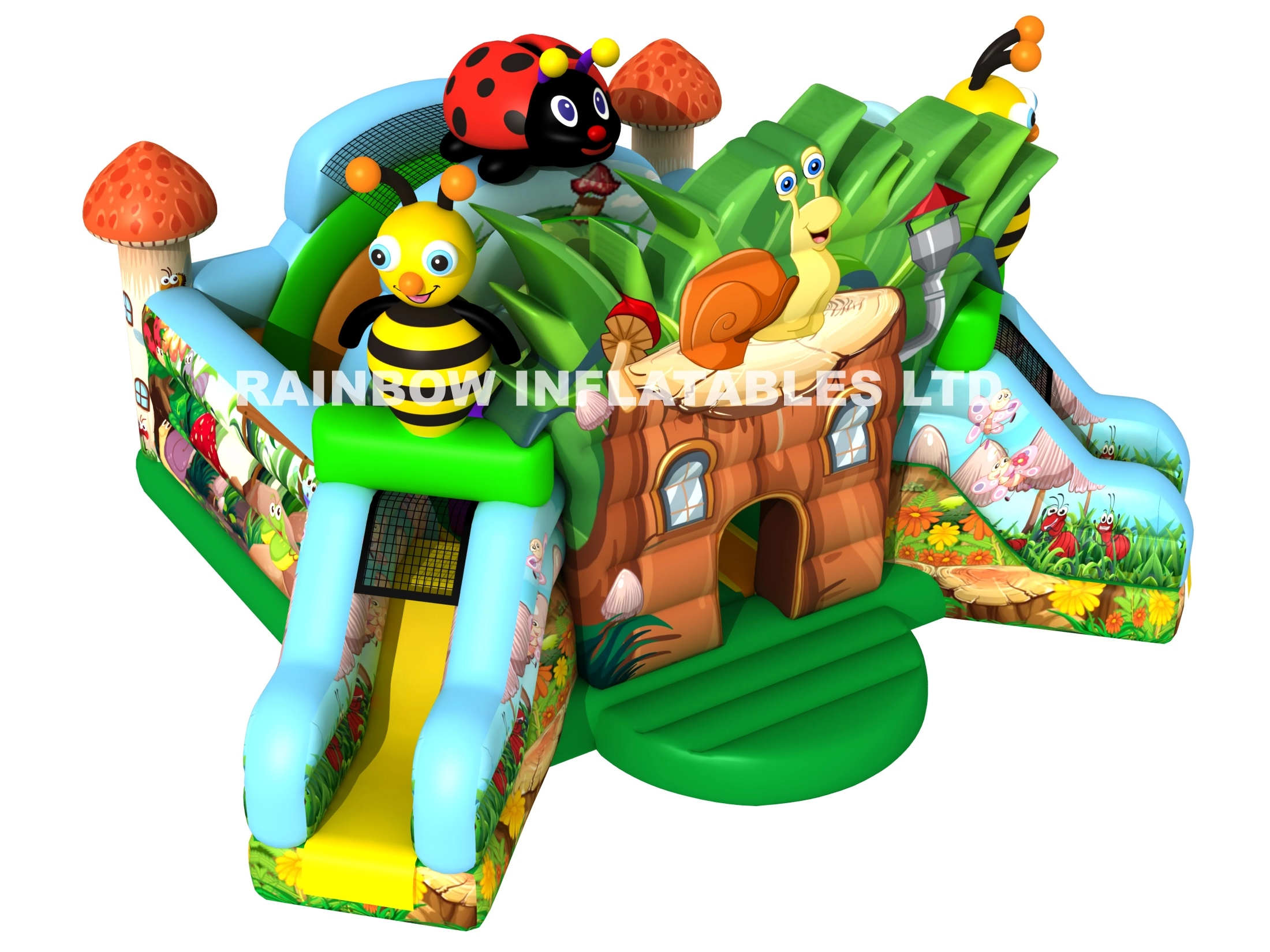 inflatable jungle animal slide