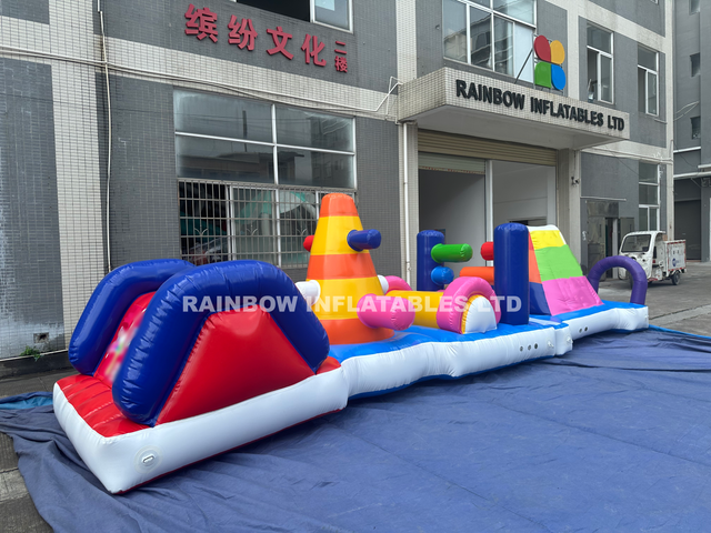 Inflatable smoke stacks water game module