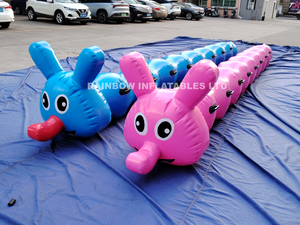 Inflatable caterpillar team building game