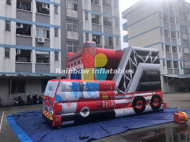 rainbow inflatable fire truck