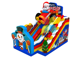 9x6x8m New Design Merry Chrismas Santa Claus inflatable slide