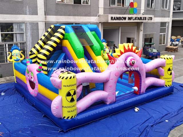 Rainbow New Design of Monster Inflatable Slide Obstacle