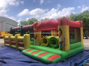  Rainbow Inflatable Kids Salloon Obstacle Course