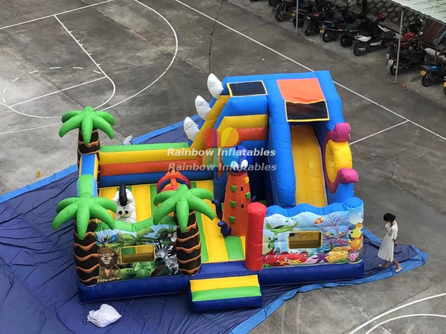 Stock for Sale Undersea Animal Inflatable Jumping Fun City Playground for Kids