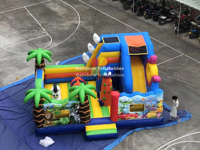 Stock for Sale Undersea Animal Inflatable Jumping Fun City Playground for Kids