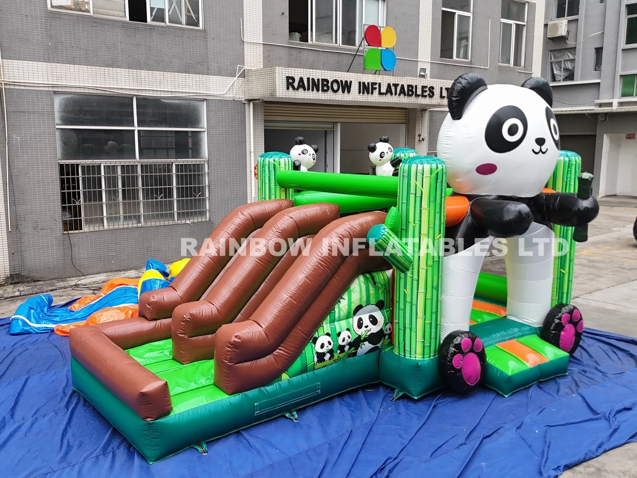 Panda Bear Inflatable Bouncy Castle with Slide