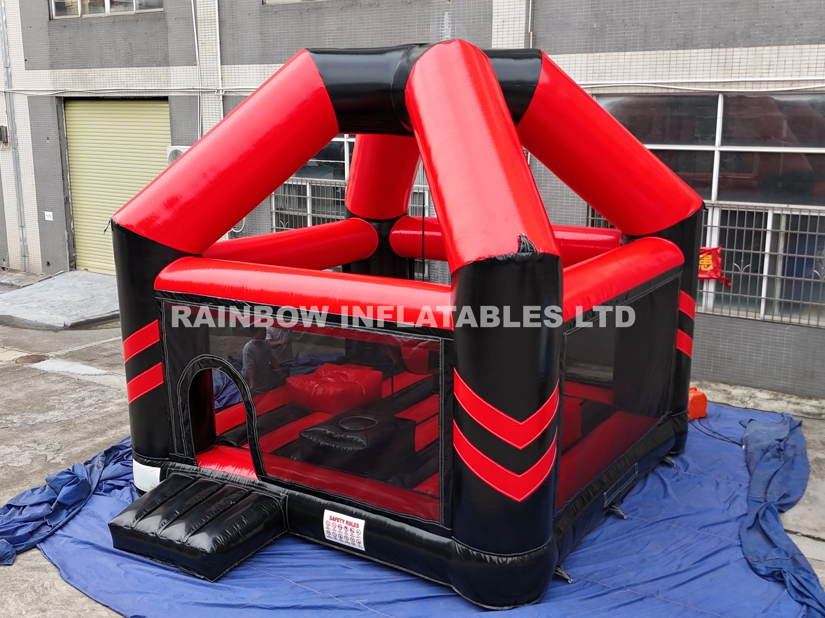 Inflatable wrecking ball game