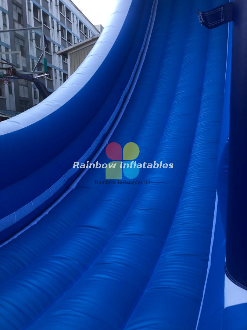 Rainbow water slide with pool