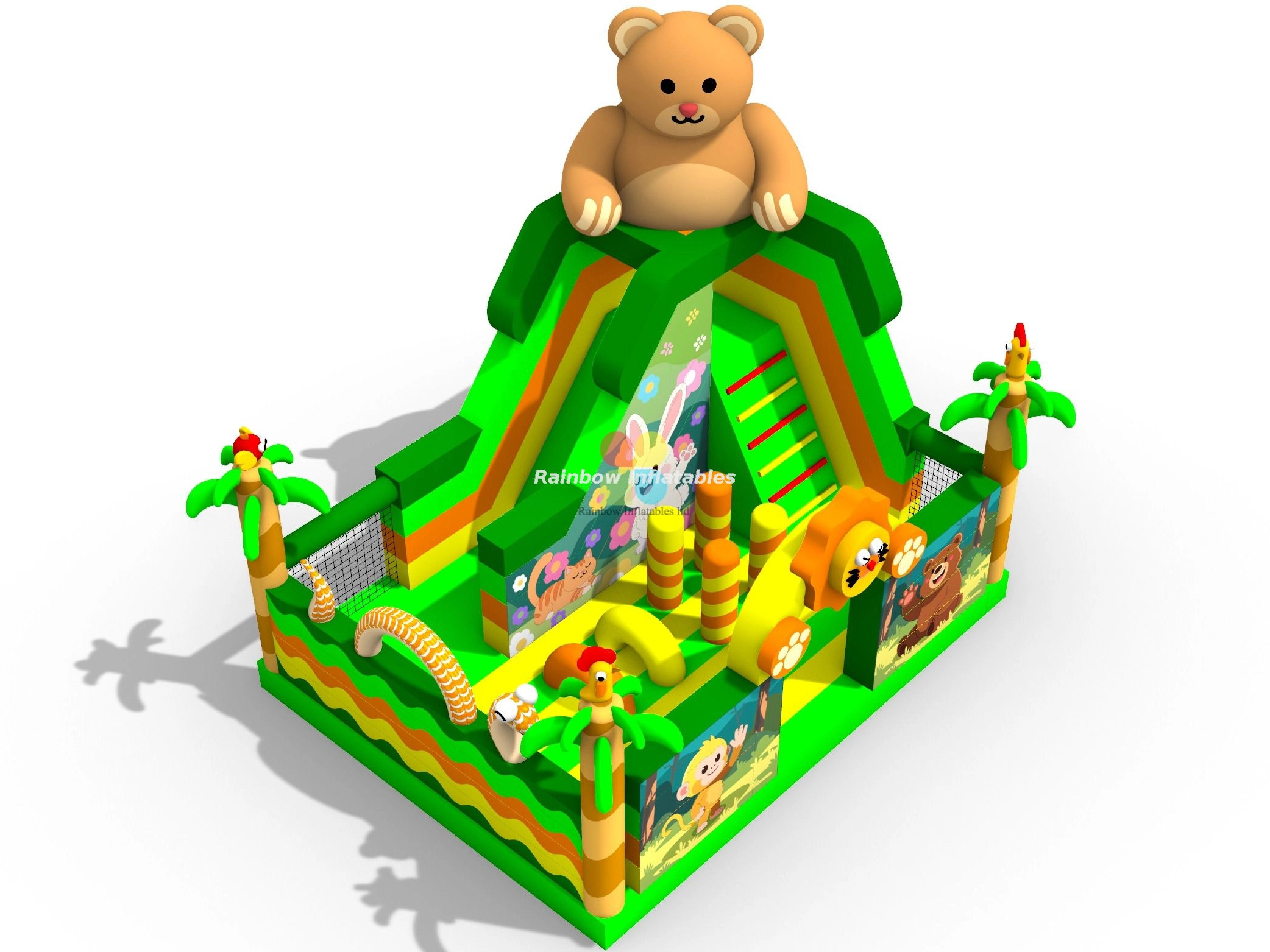 inflatable jungle animal slide