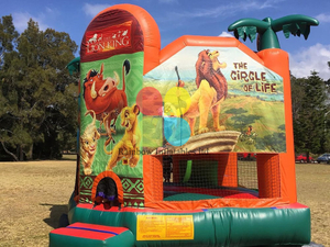 Simba and Nala jungle themed bounce with slide