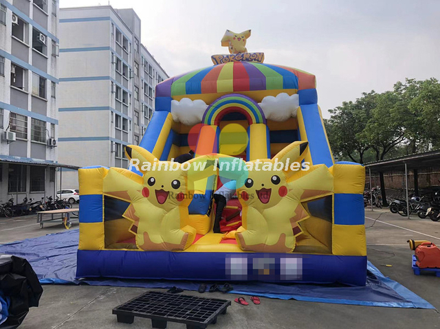 Rainbow Pokemon inflatable slide