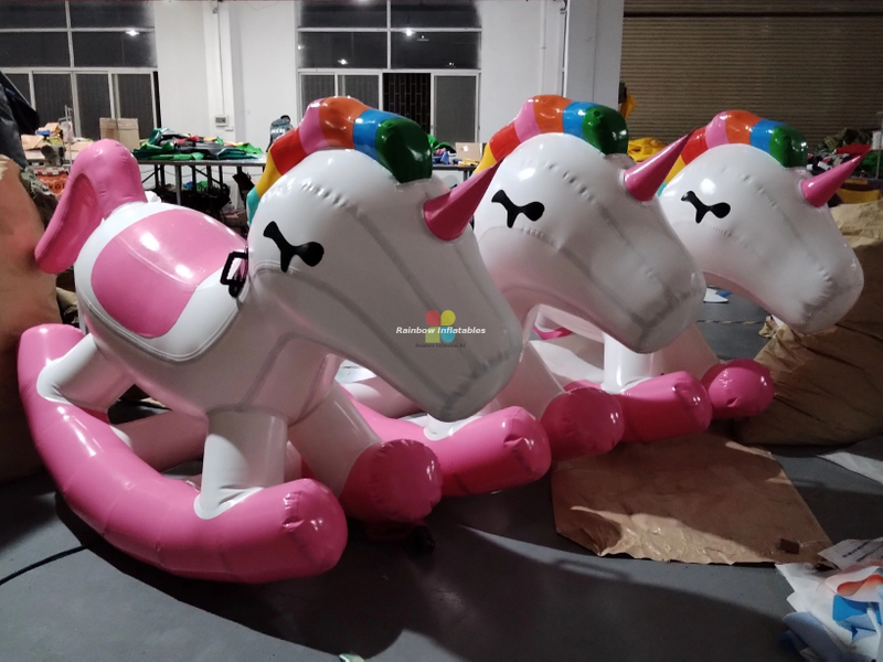 Inflatable wooden Unicorn seesaw