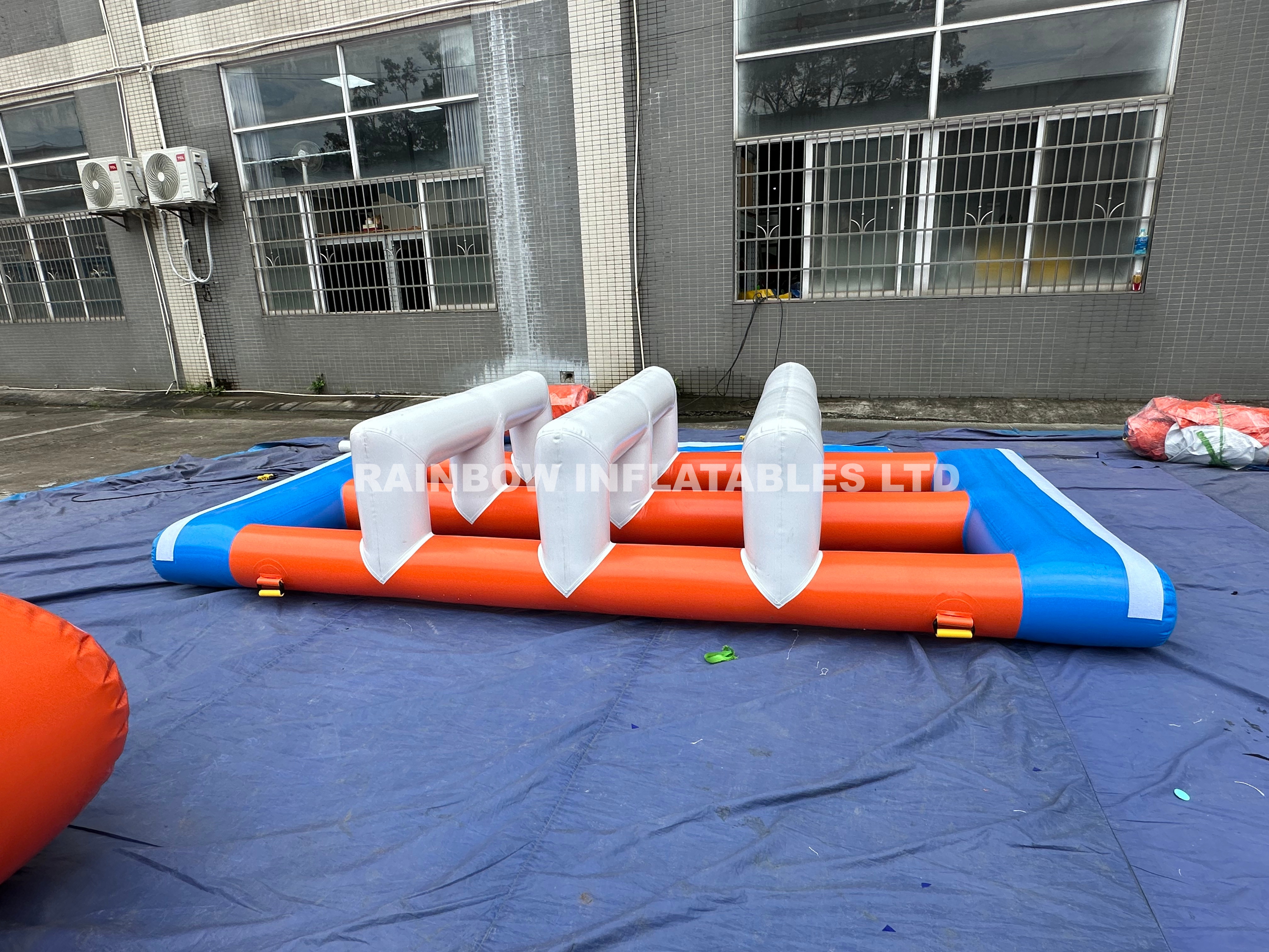Inflatable water tube bridge obstacal game module