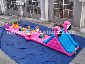 Inflatable Flamingo Obstacle Pool Tracks
