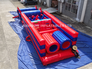 Commercial Grade Inflatable Obstacle Course Racing Track with Climbing Wall and Tunnel for Outdoor Adult Team Building Events