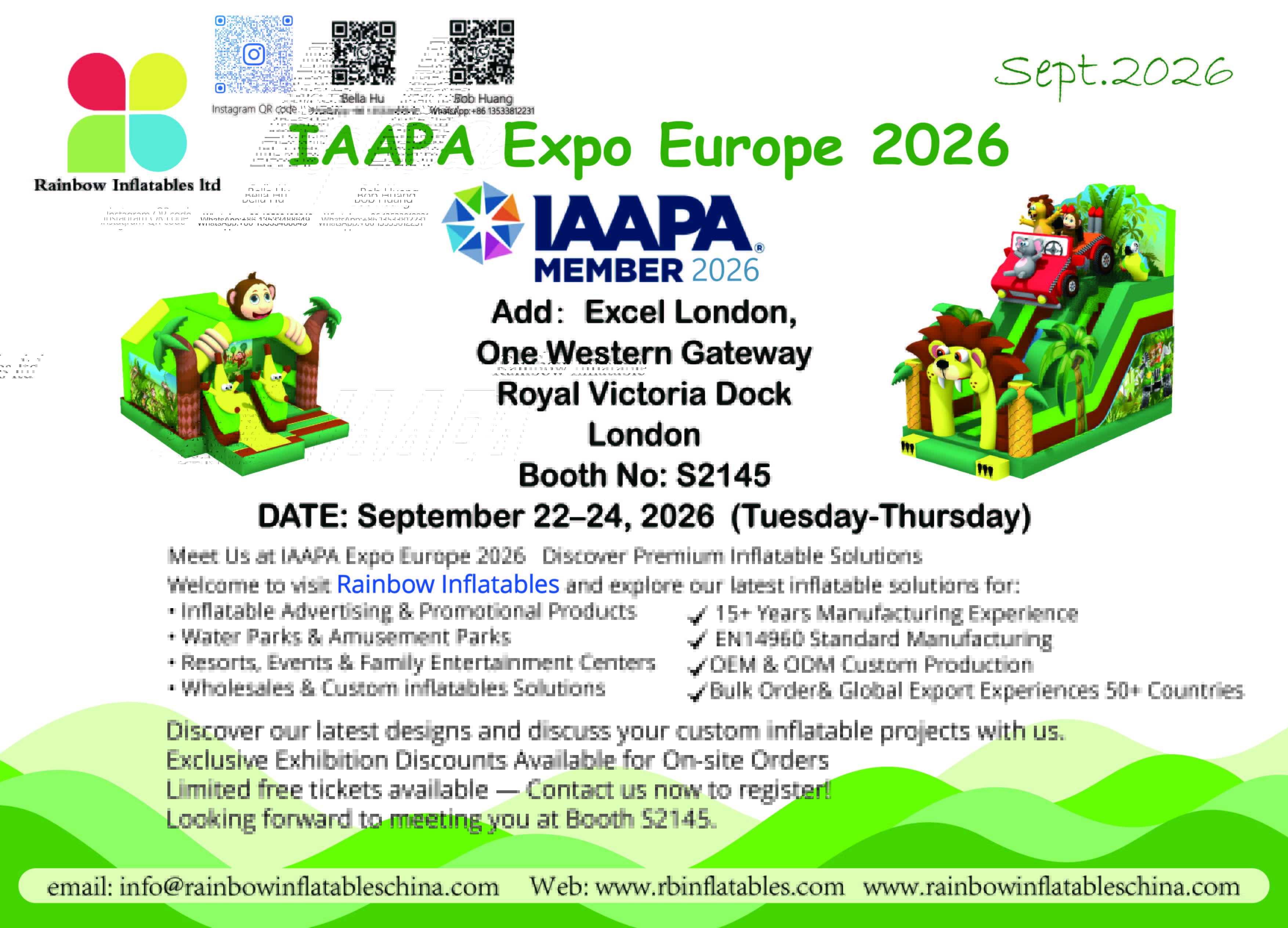 Meet Rainbow Inflatables at IAAPA Expo Europe 2026 in London