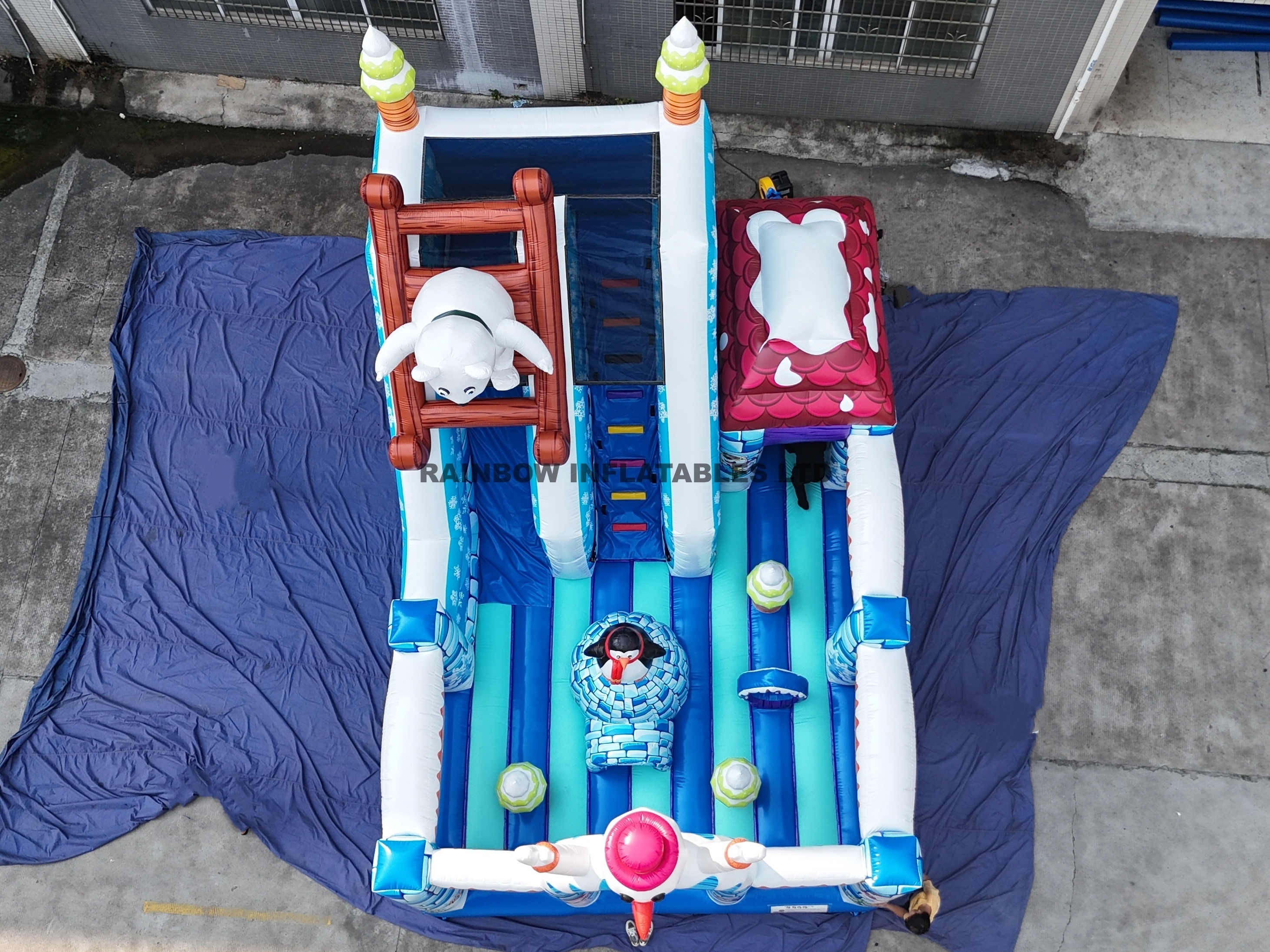 Polar Bear Inflatable Slide Obstacle Perfect for Kids