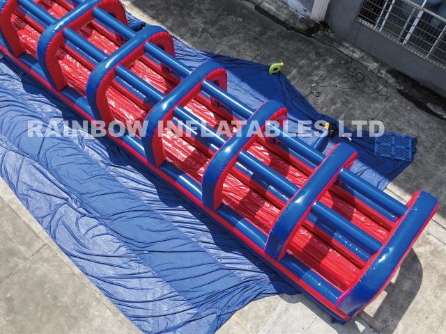 Heavy-Duty Inflatable Water Tunnel Slide with Bumpers - Chinese Supplier Wholesale Red & Blue PVC Aquatic Slide for Amusement Parks
