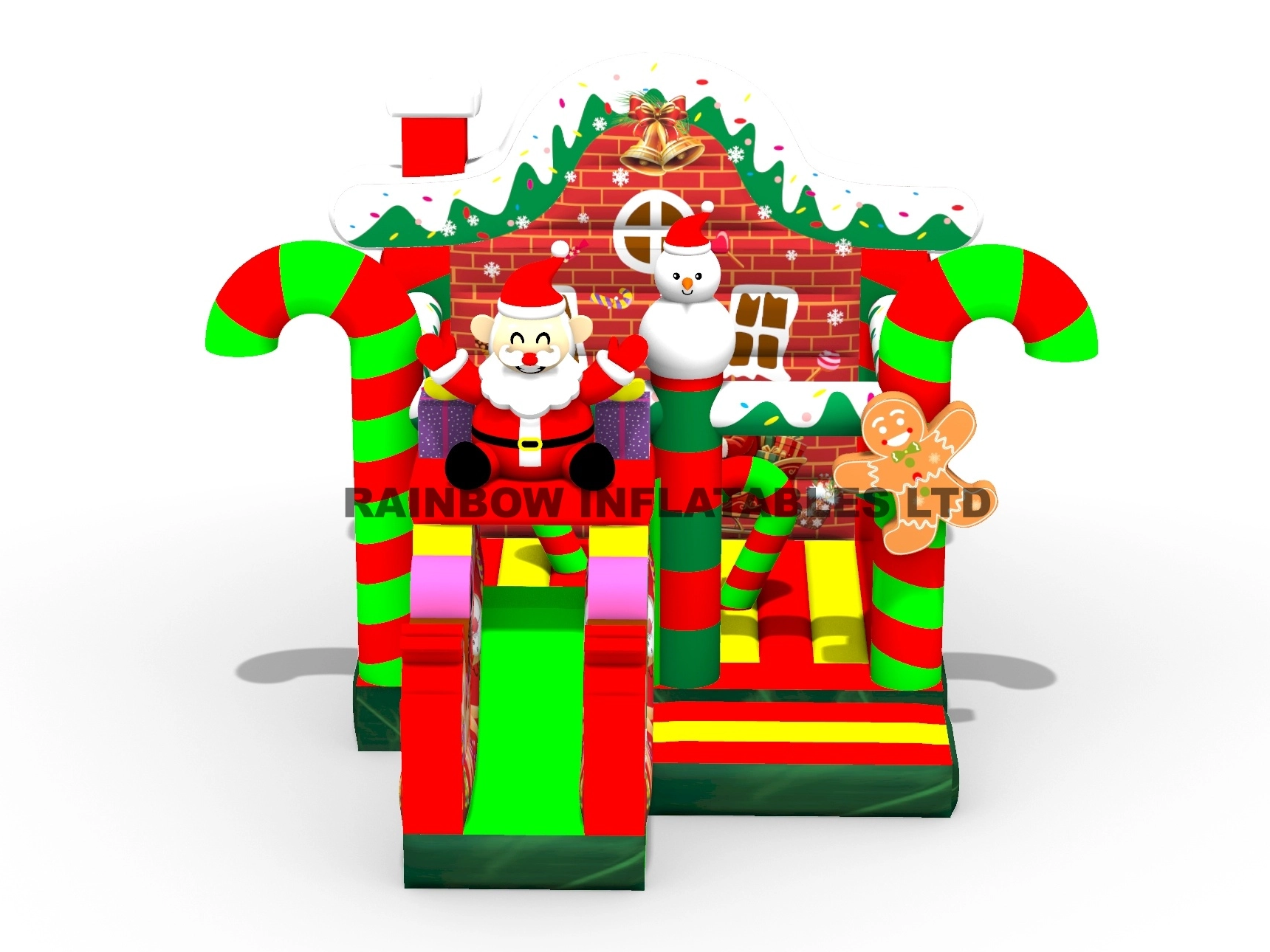 Colorful Holiday Inflatable Bounce and Slide Combo for Events