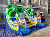 Customized Commercial Inflatable Ocean Theme Slide Castle, Wholesale Outdoor Kids Inflatable Bounce House with Double Slides, Central Climbing Wall and Sea Animal Decorations for Amusement Park