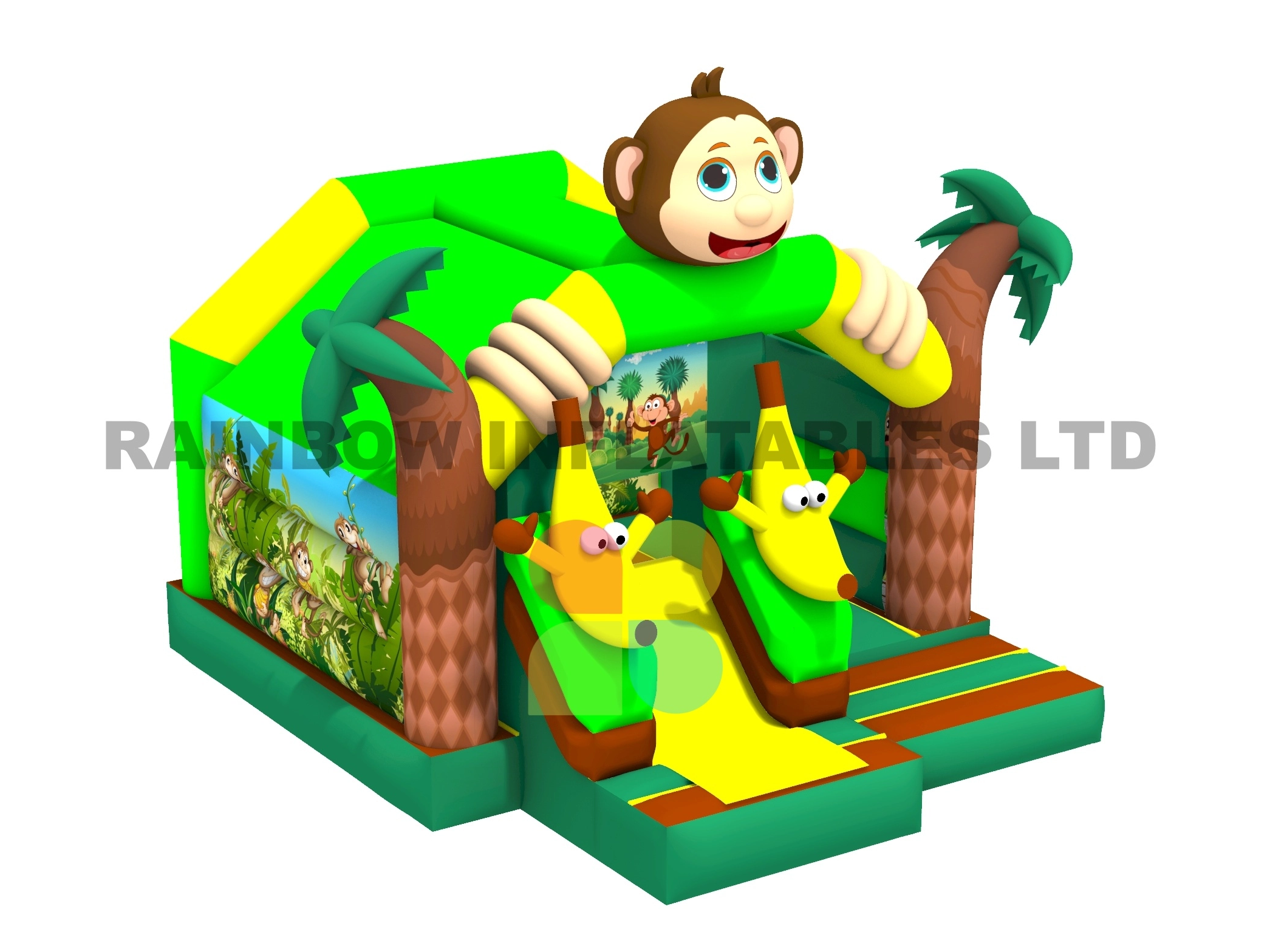 Monkey Jungle Inflatable Bouncy Castle Combo