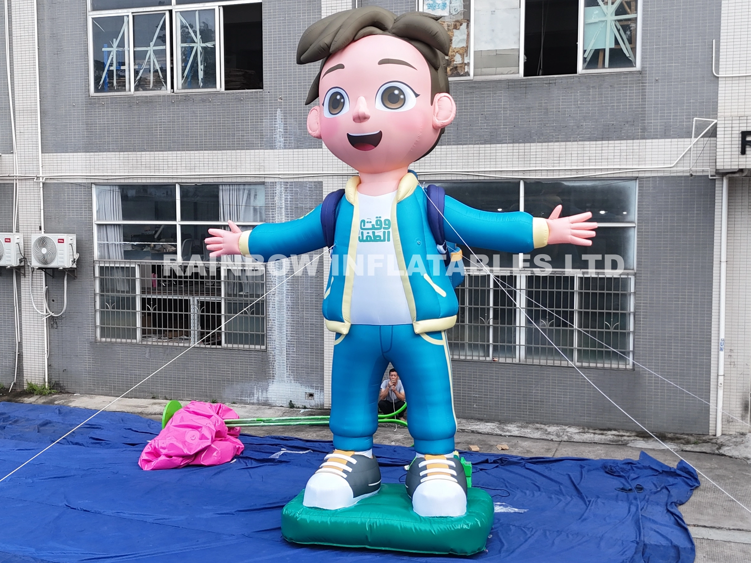 Custom inflatable glowing cartoon boy