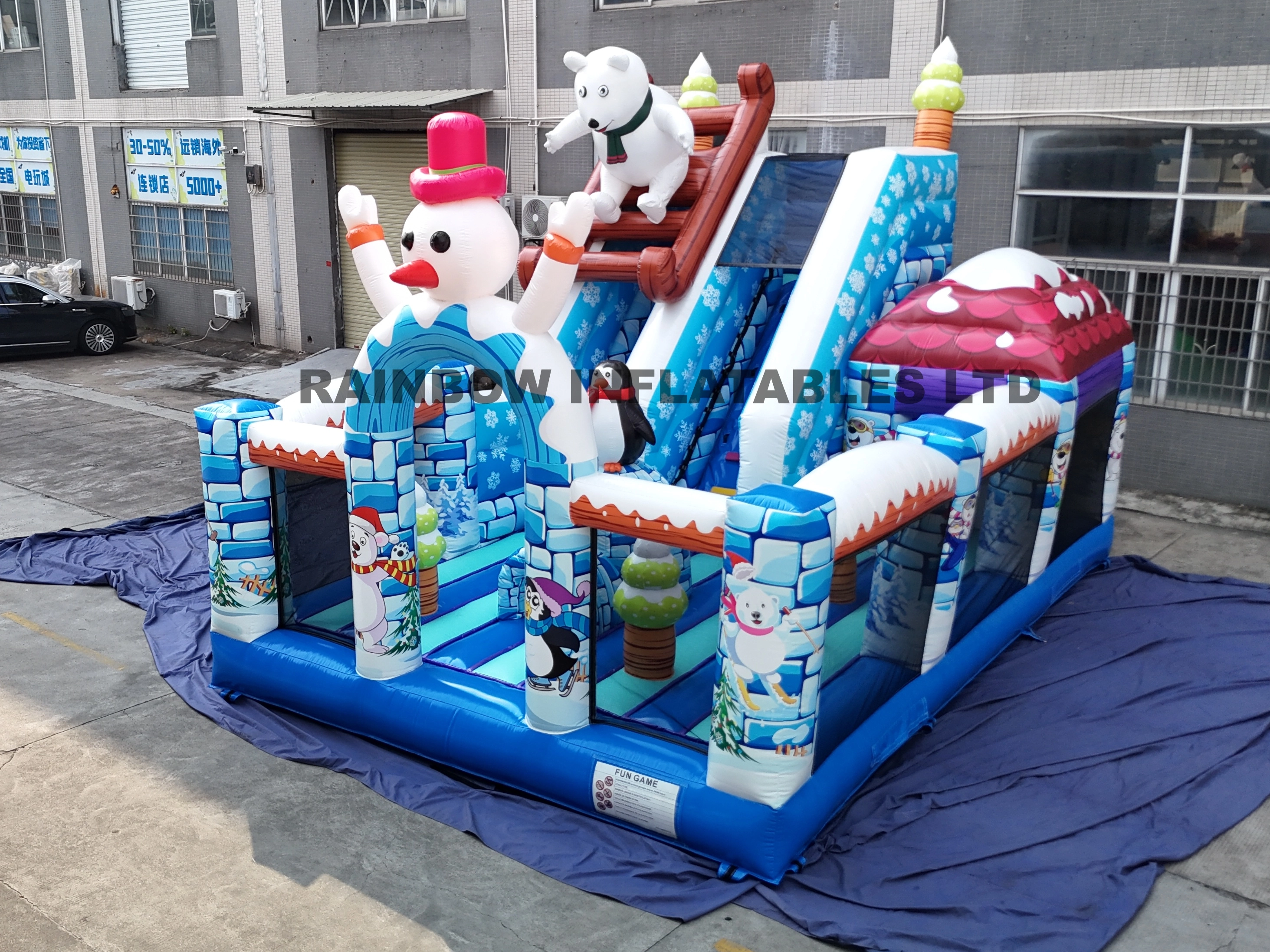 Polar Bear Inflatable Slide Obstacle Perfect for Kids