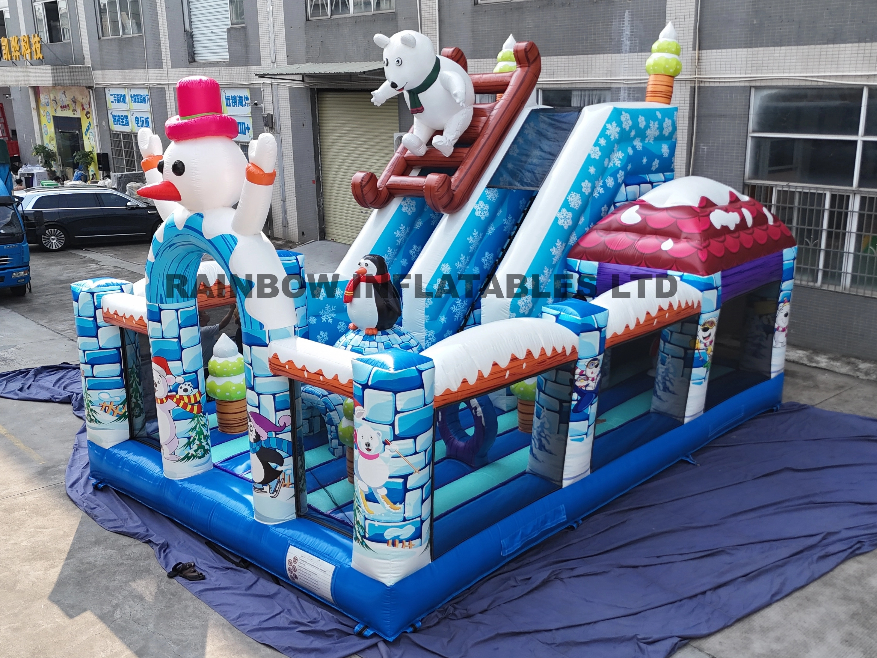 Polar Bear Inflatable Slide Obstacle Perfect for Kids