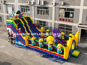 Exciting Minion-Themed Inflatable Slide with Dual Racing Lanes