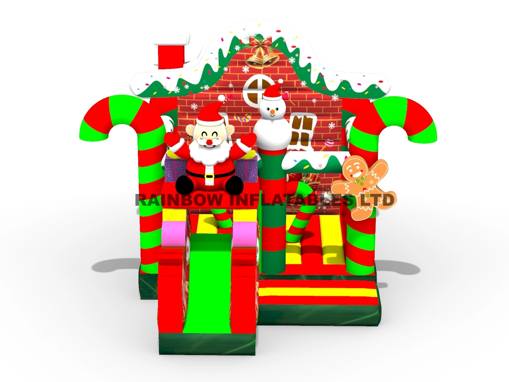 Colorful Holiday Inflatable Bounce and Slide Combo for Events