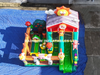 Giant Farm Theme Inflatable Bounce House with Slide and Basketball Hoop for Backyard Fun and Birthday Parties