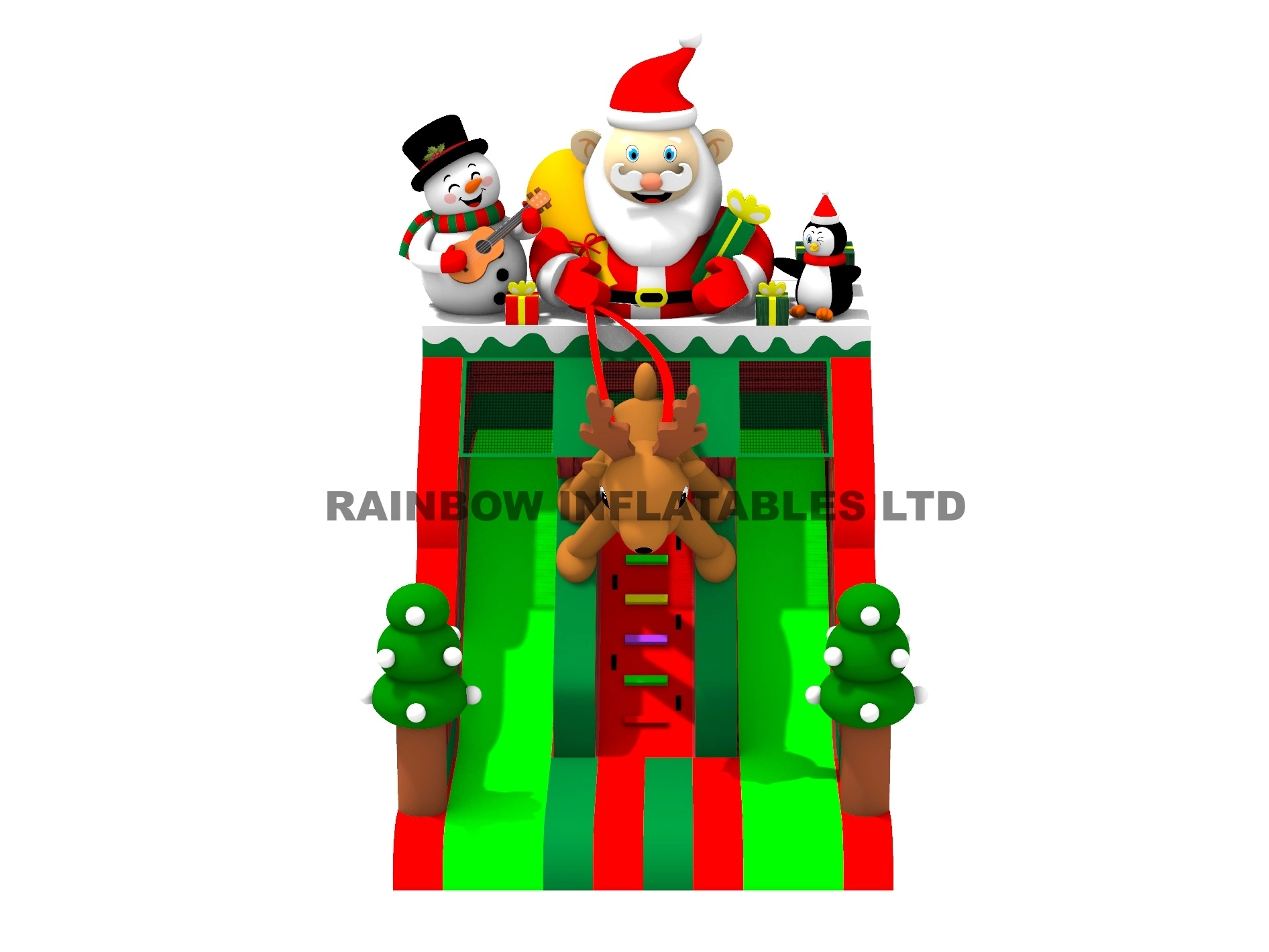 Giant Holiday Inflatable Slide for Christmas Parties and Gatherings