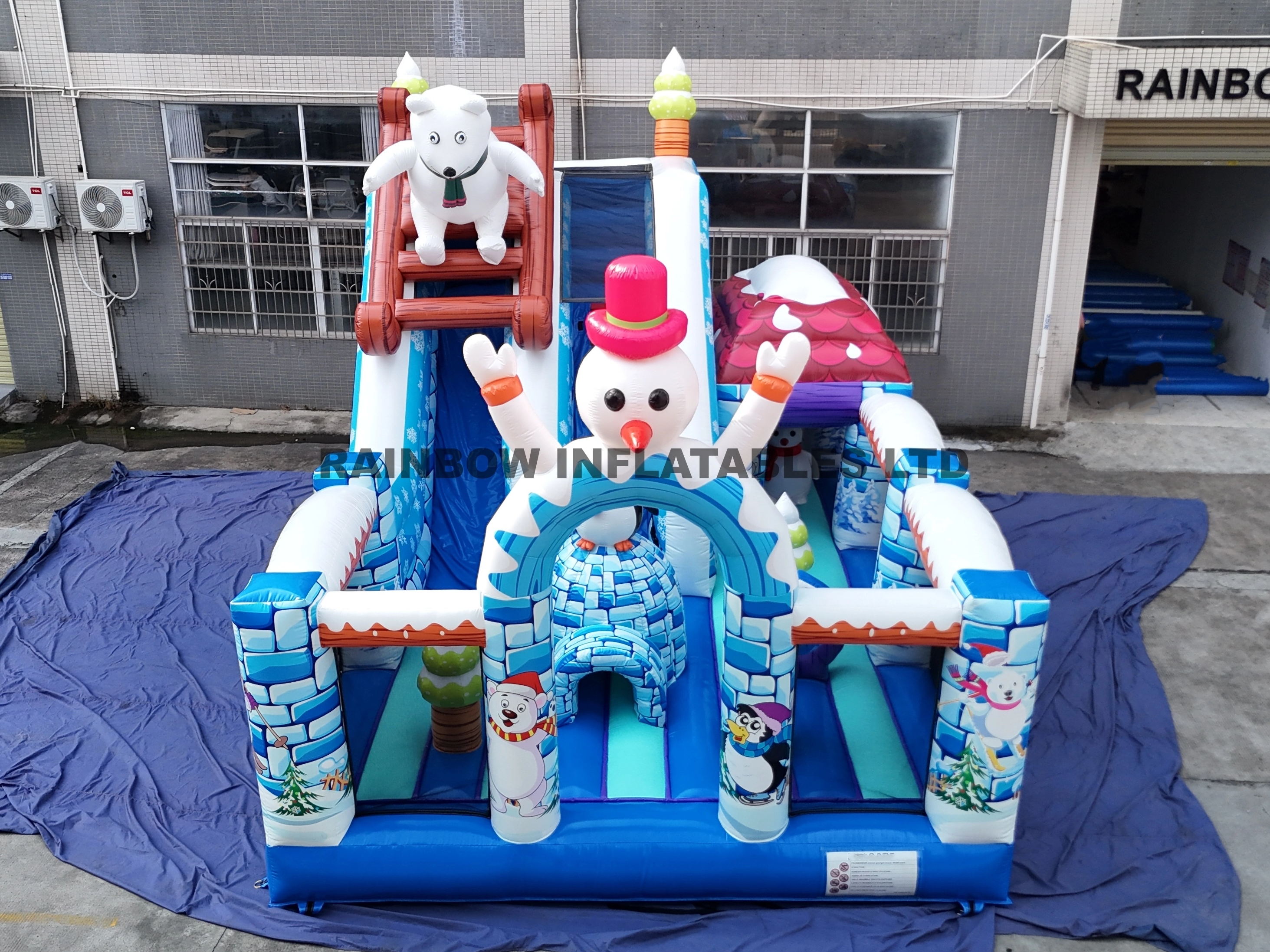Polar Bear Inflatable Slide Obstacle Perfect for Kids