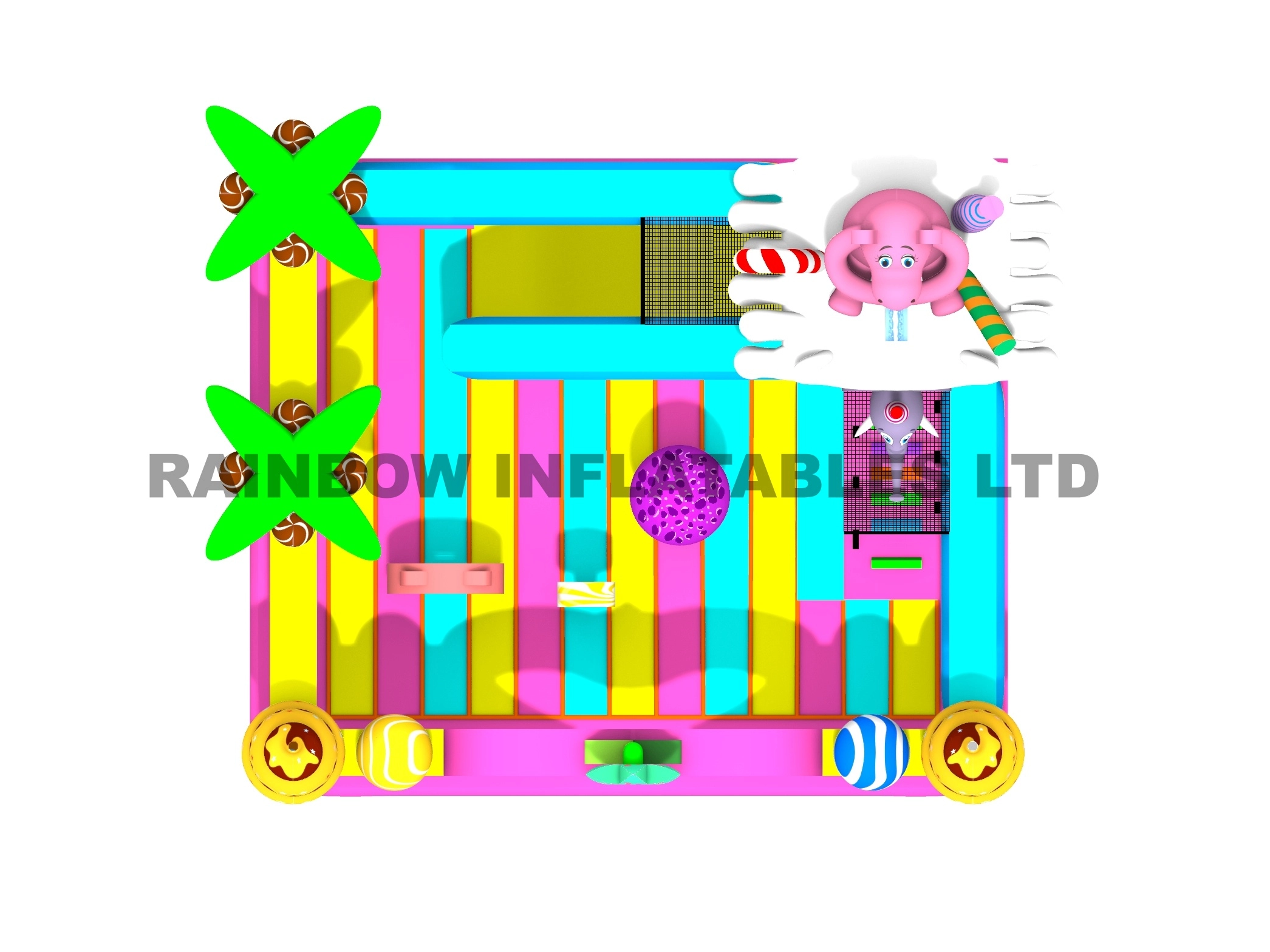 candy land inflatable,candy theme inflatable,sweet kingdom inflatable,candy castle bounce house,dessert theme inflatable
