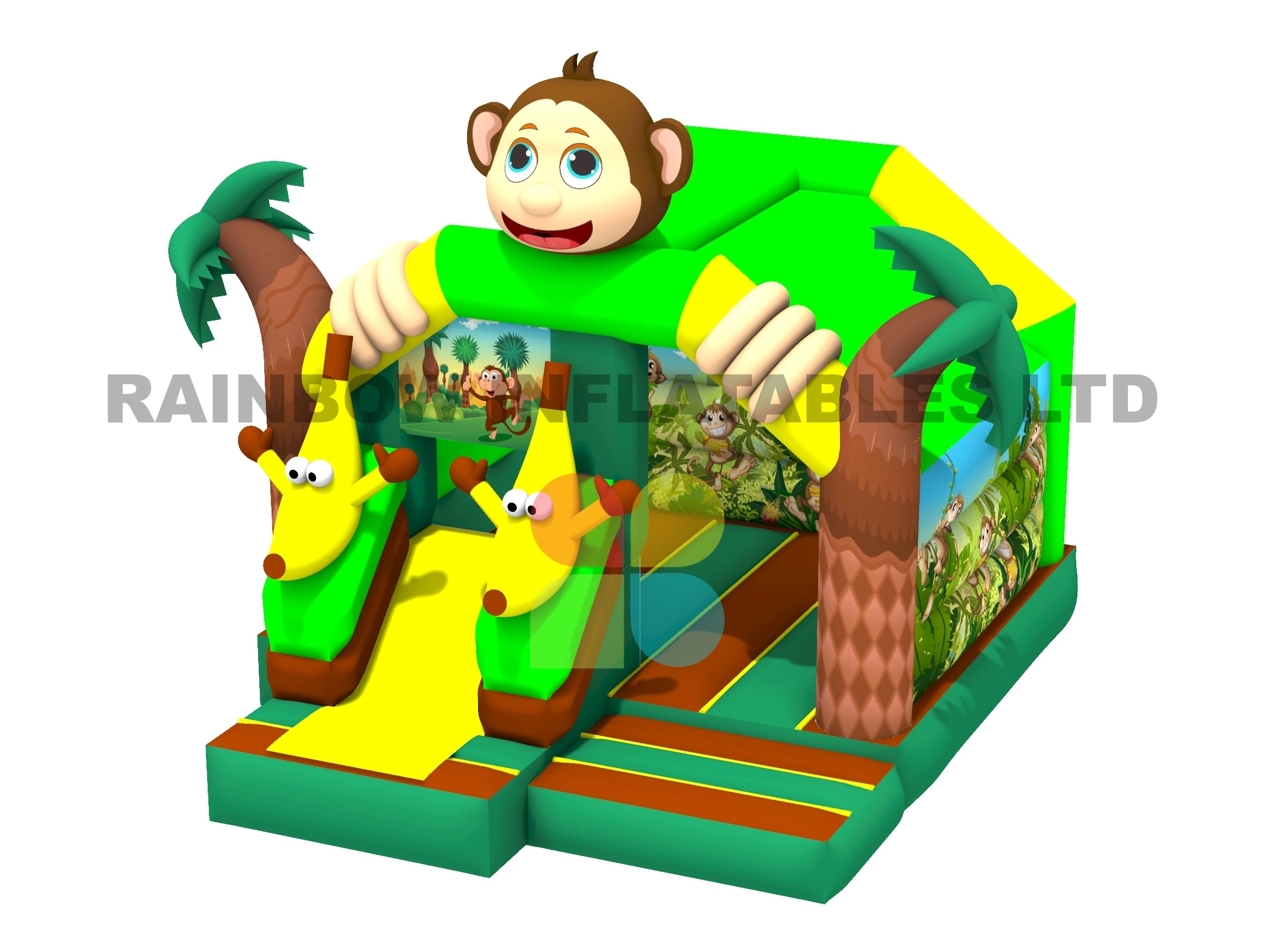 Monkey Jungle Inflatable Bouncy Castle Combo
