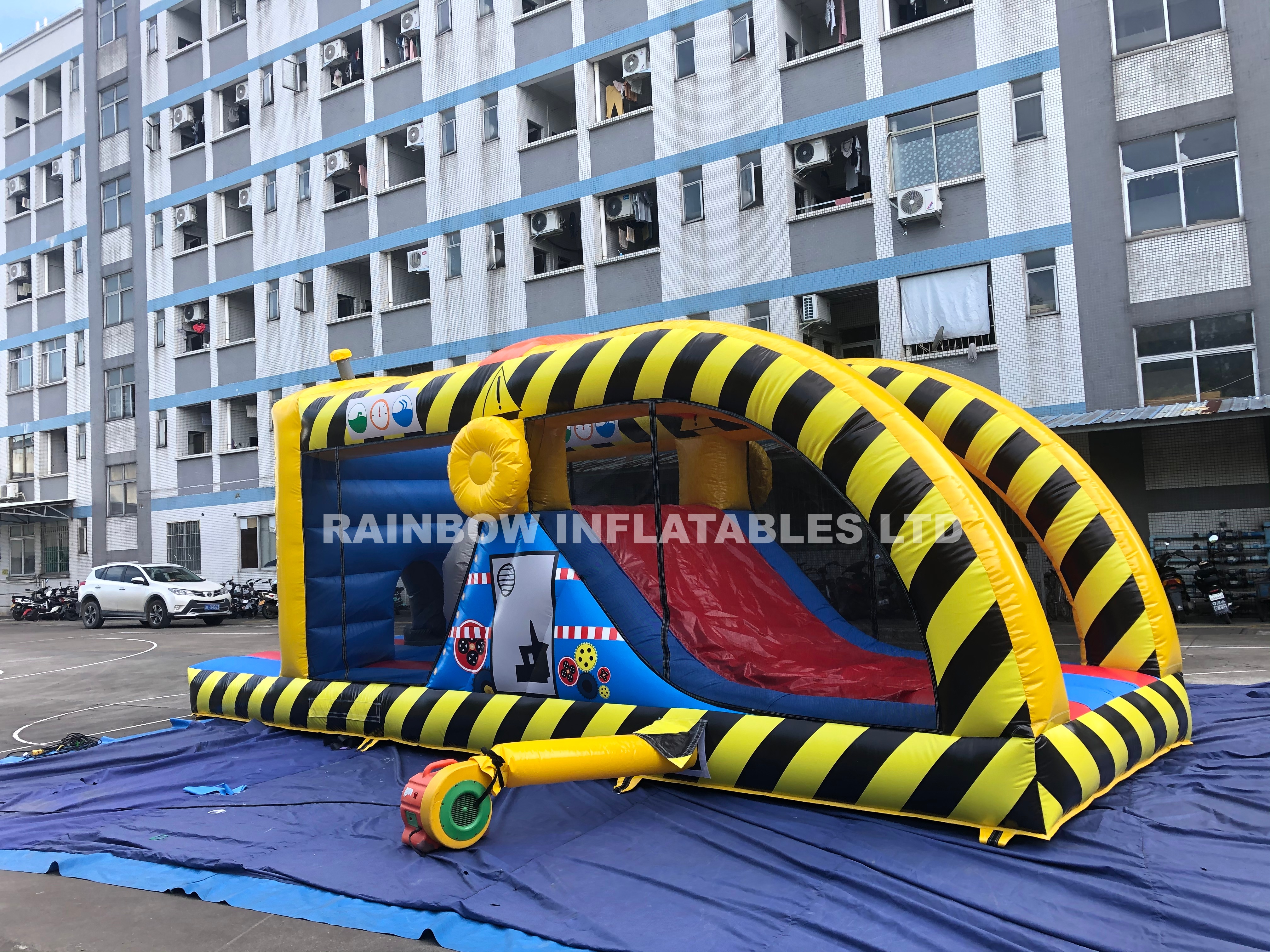 Rainbow Inflatable Robots Bouncer