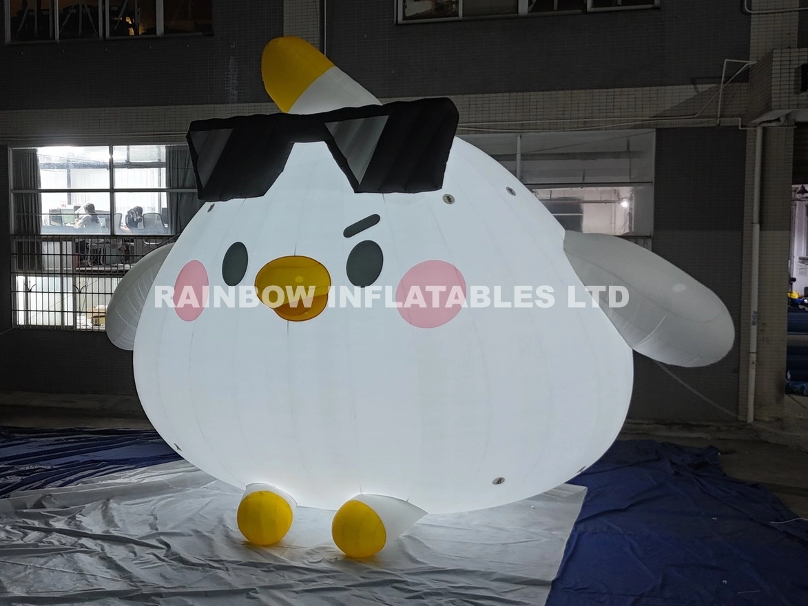 Commercial Grade Angry Bird Theme Inflatable Combo with LED Lighting Custom Obstacle Course for Event Rental