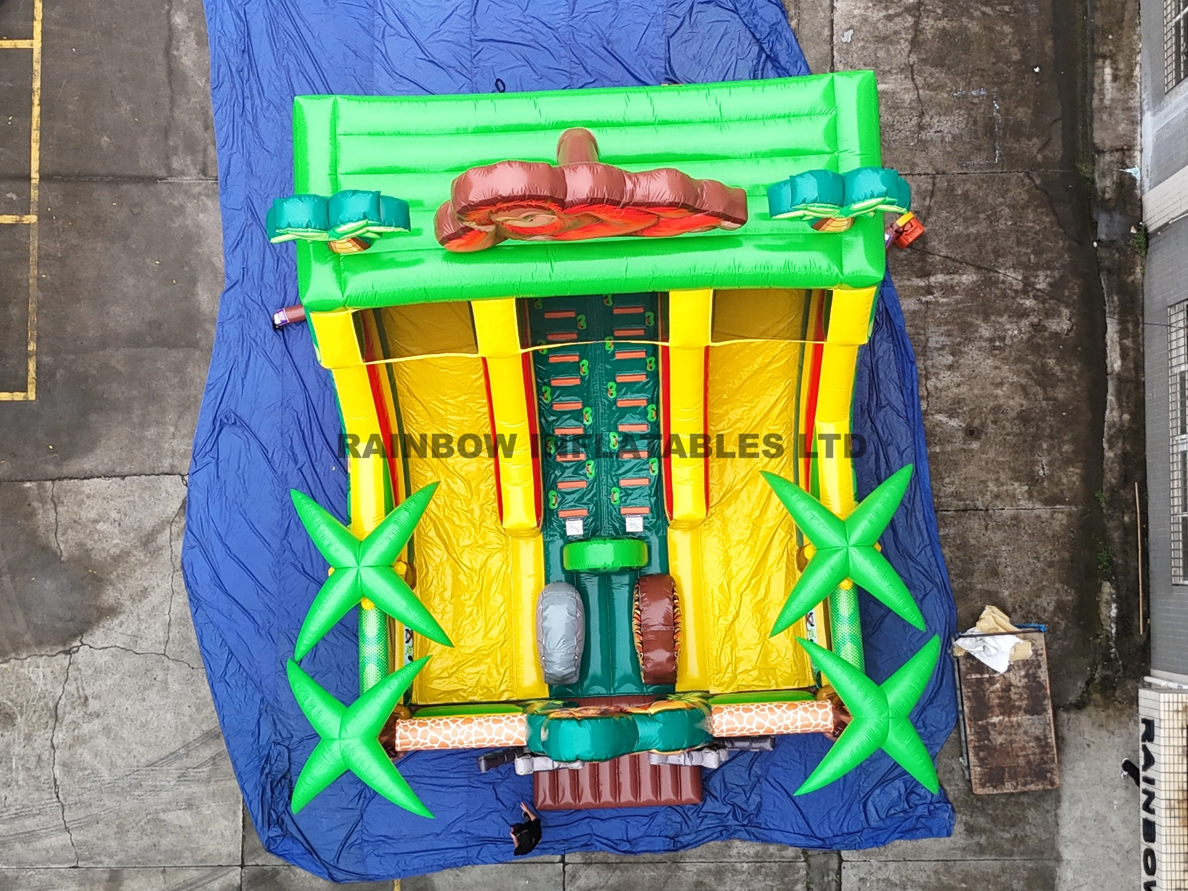 Jungle theme inflatable slide