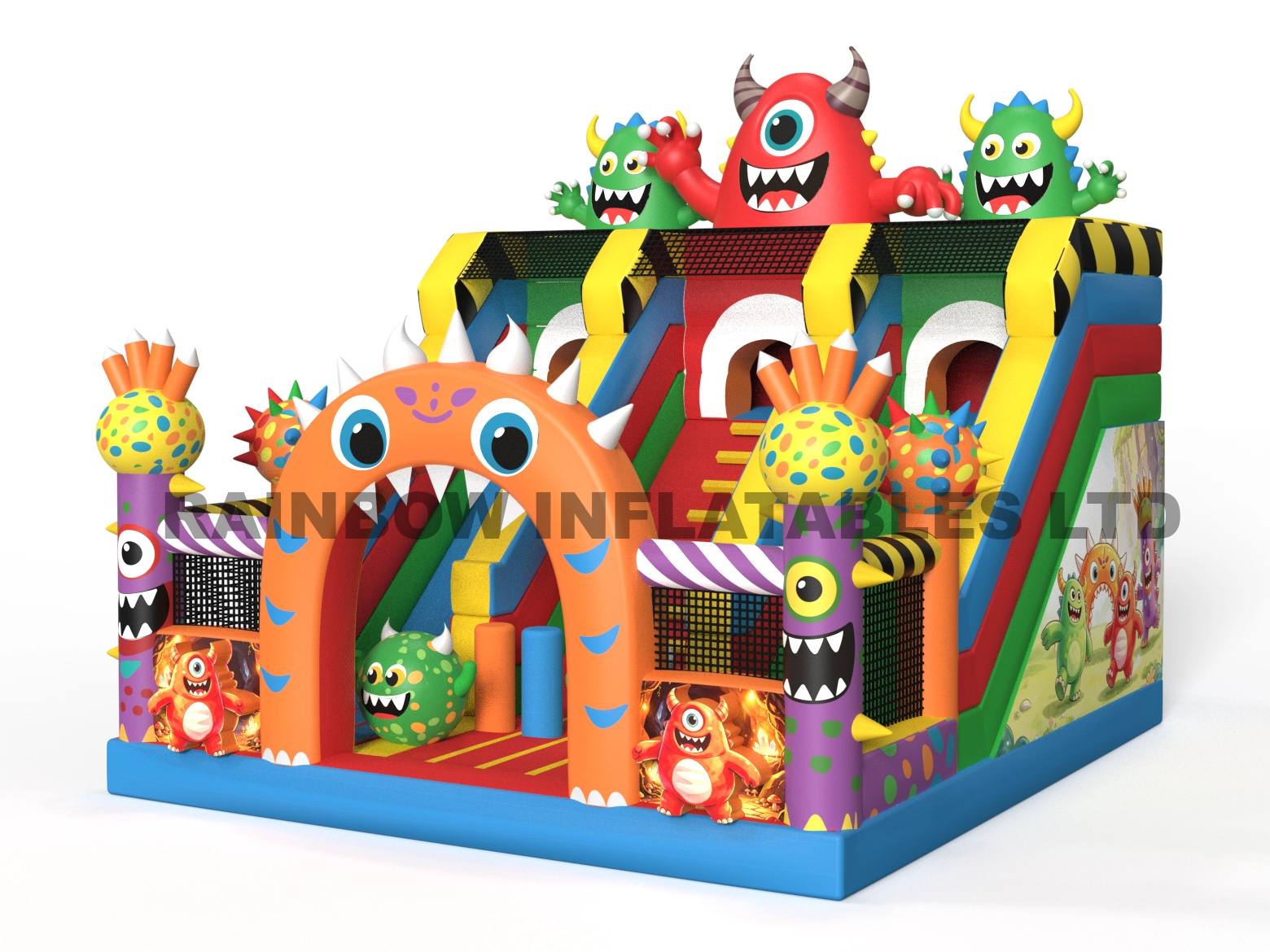 Custom Monster Adventure Inflatable Water Slide with Splash Pool for Commercial Playground