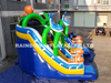 Customized Commercial Inflatable Ocean Theme Slide Castle, Wholesale Outdoor Kids Inflatable Bounce House with Double Slides, Central Climbing Wall and Sea Animal Decorations for Amusement Park