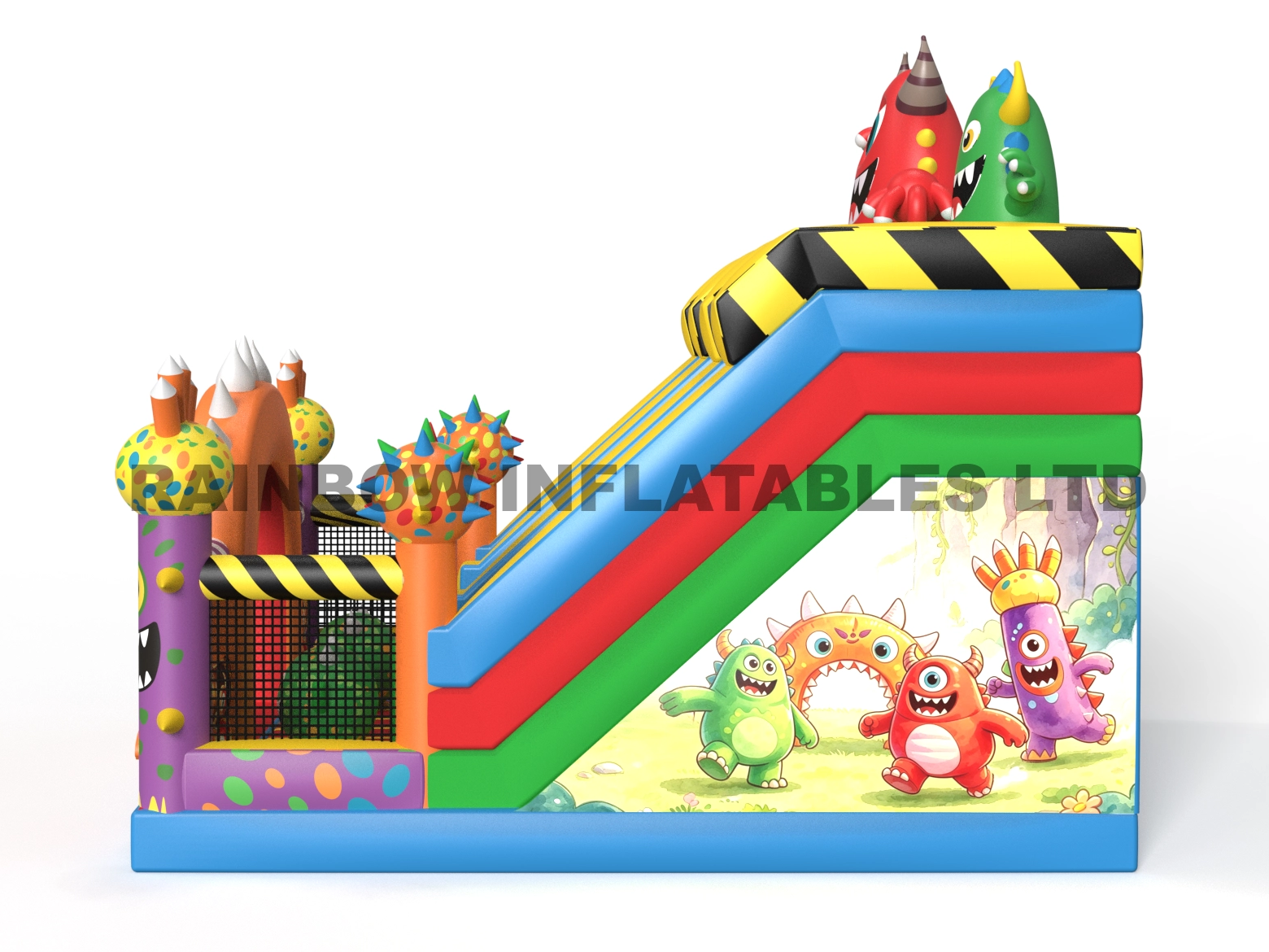 Custom Monster Adventure Inflatable Water Slide with Splash Pool for Commercial Playground