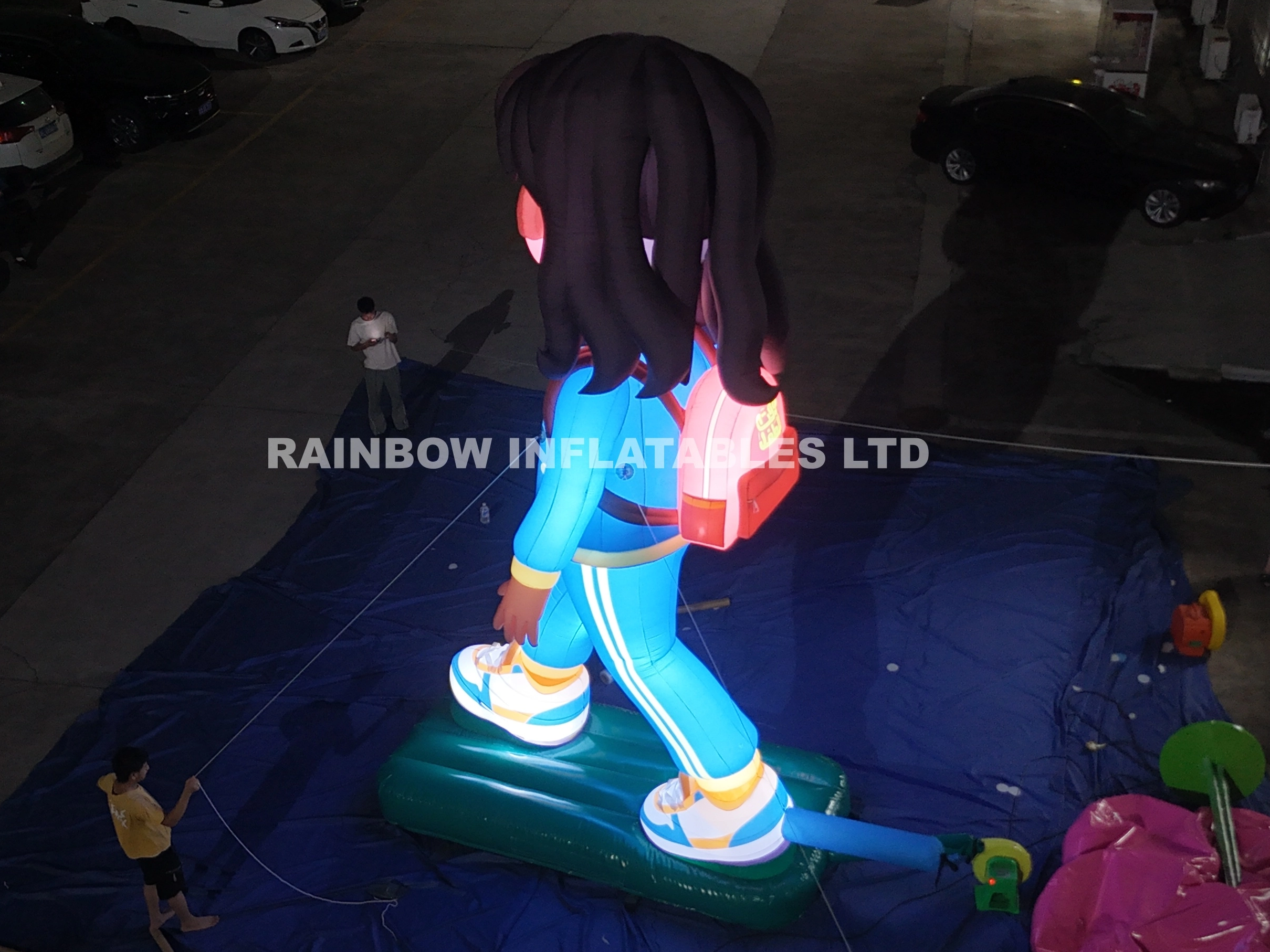 Custom light-up inflatable cartoon boy decoration