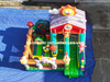 Giant Farm Theme Inflatable Bounce House with Slide and Basketball Hoop for Backyard Fun and Birthday Parties