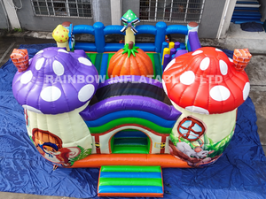 Inflatable bouncer, Mushroom theme, Jumping castle, Commerical grade,Custom printing, Outdoor playground, 