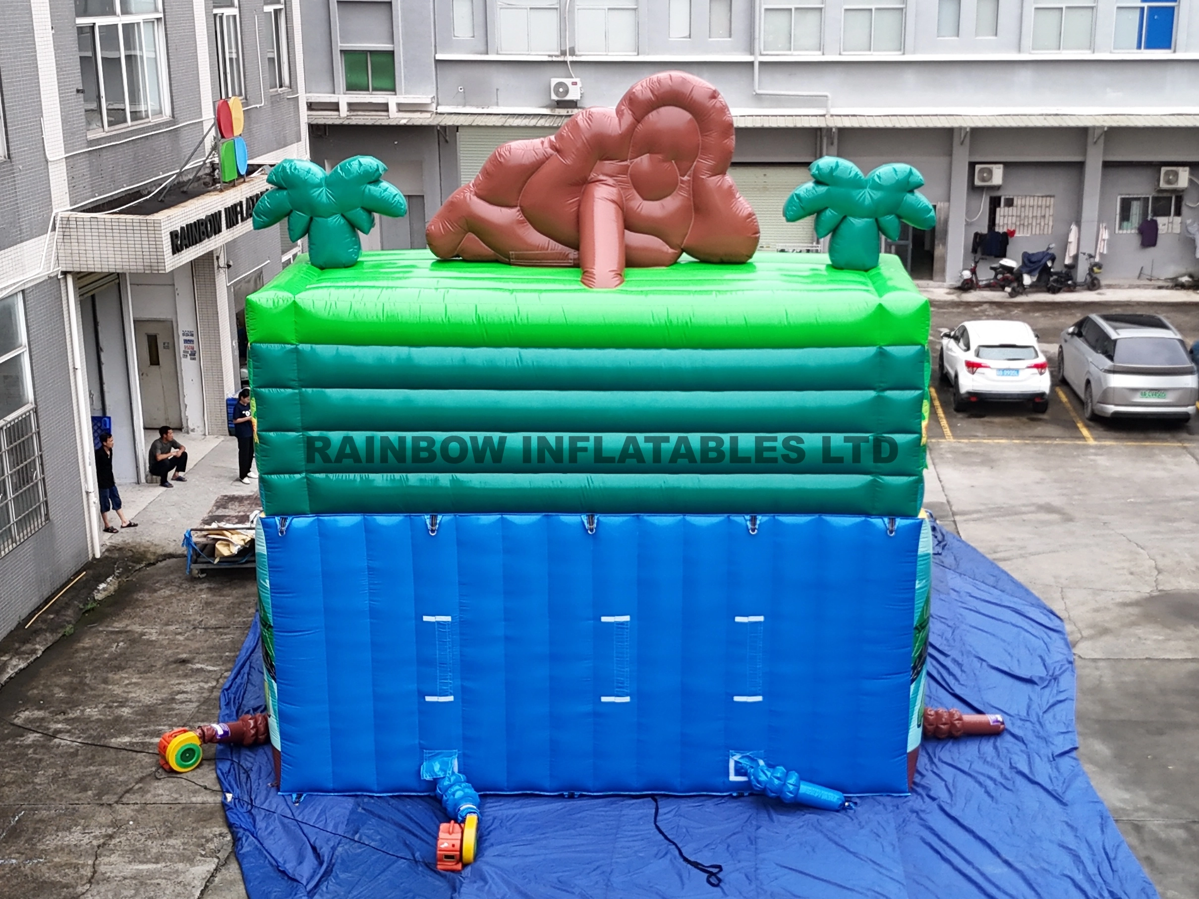 Jungle theme inflatable slide