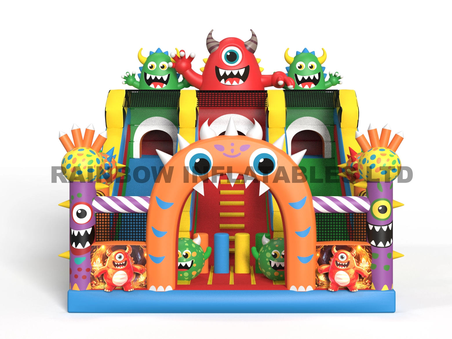 Custom Monster Adventure Inflatable Water Slide with Splash Pool for Commercial Playground